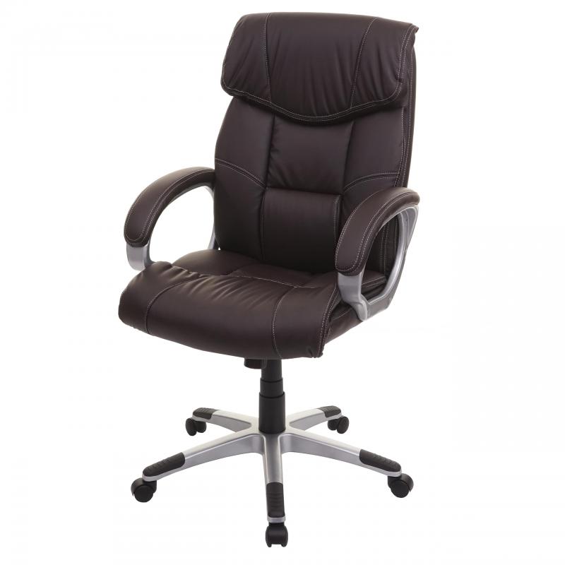 Brostuhl HWC-A71, Chefsessel Drehstuhl, Kunstleder ~ coffee-braun