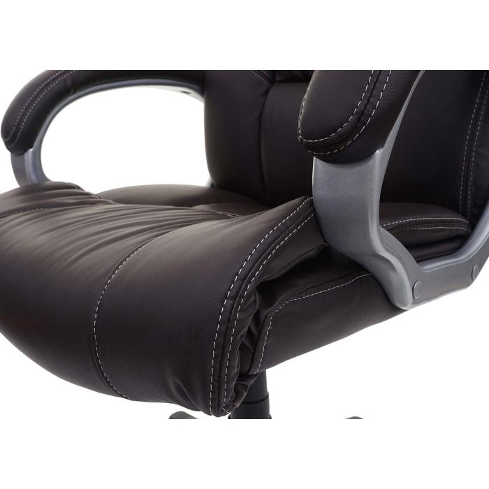 Brostuhl HWC-A71, Chefsessel Drehstuhl, Kunstleder ~ coffee-braun