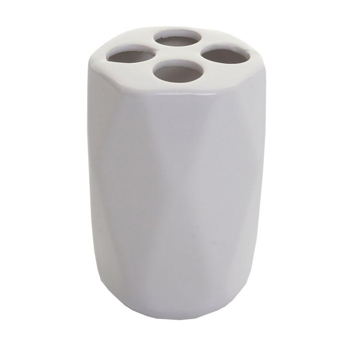 5-teiliges Badset HWC-H88, WC-Garnitur Badezimmerset Badaccessoires, Keramik ~ wei