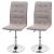 2x Esszimmerstuhl HWC-C41, Stuhl Küchenstuhl, höhenverstellbar drehbar, Stoff/Textil ~ creme-grau