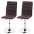 2x Esszimmerstuhl HWC-C41, Stuhl Küchenstuhl, höhenverstellbar drehbar, Stoff/Textil ~ braun