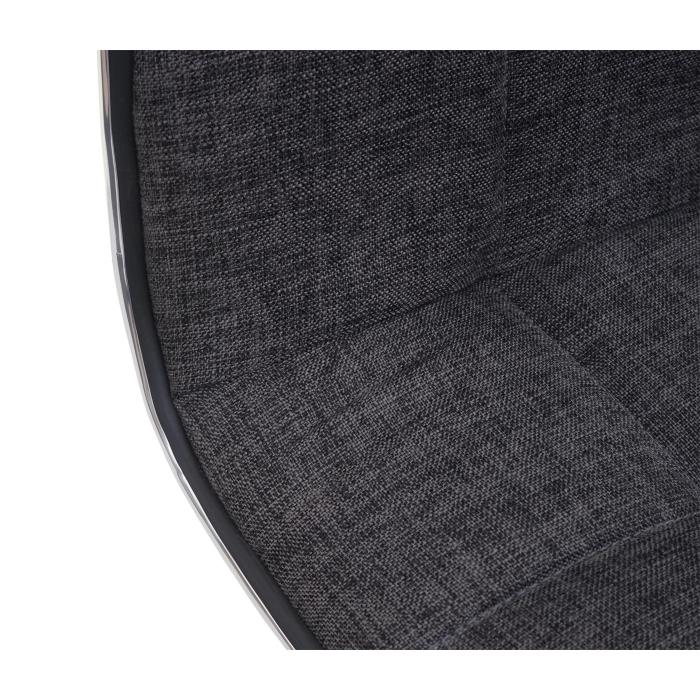Esszimmerstuhl HWC-C41, Stuhl Kchenstuhl, hhenverstellbar drehbar, Stoff/Textil ~ grau
