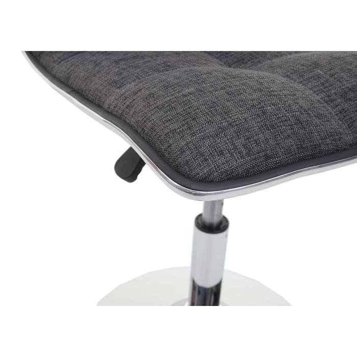 Esszimmerstuhl HWC-C41, Stuhl Kchenstuhl, hhenverstellbar drehbar, Stoff/Textil ~ grau