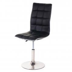 Esszimmerstuhl HWC-C41, Stuhl Küchenstuhl, höhenverstellbar drehbar, Fuß gebürstet Kunstleder ~ schwarz