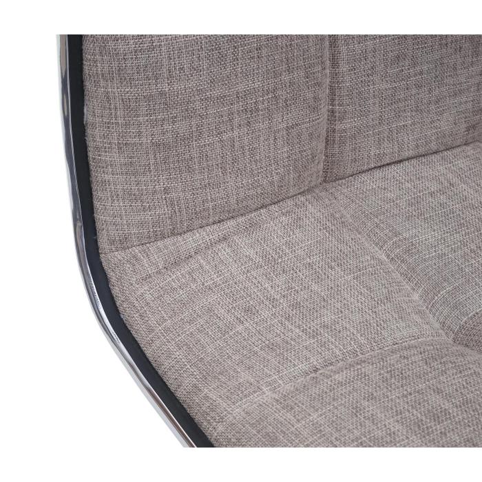 Esszimmerstuhl HWC-C41, Stuhl Kchenstuhl, hhenverstellbar drehbar, Stoff/Textil ~ creme-grau
