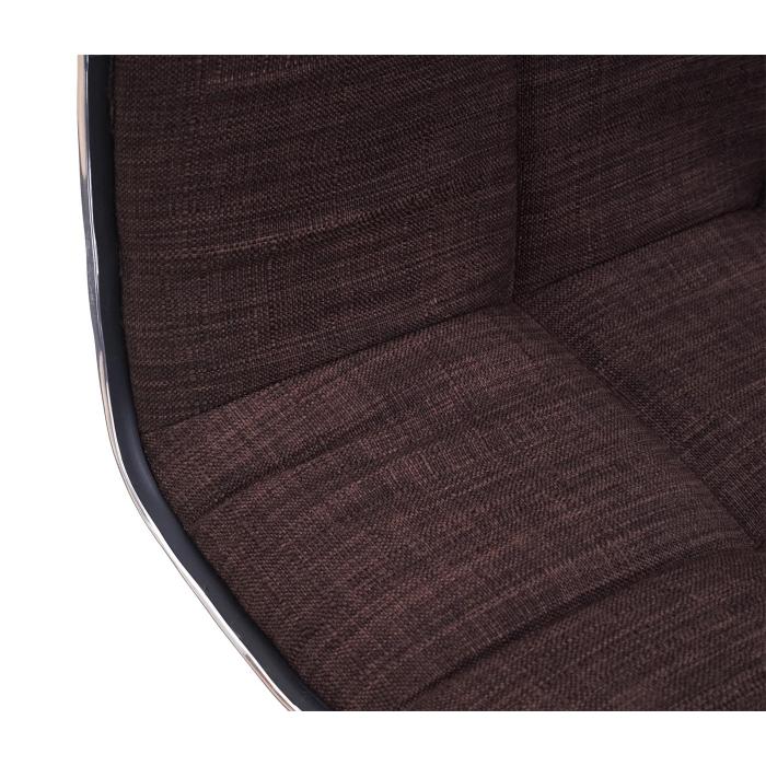 Esszimmerstuhl HWC-C41, Stuhl Kchenstuhl, hhenverstellbar drehbar, Stoff/Textil ~ braun