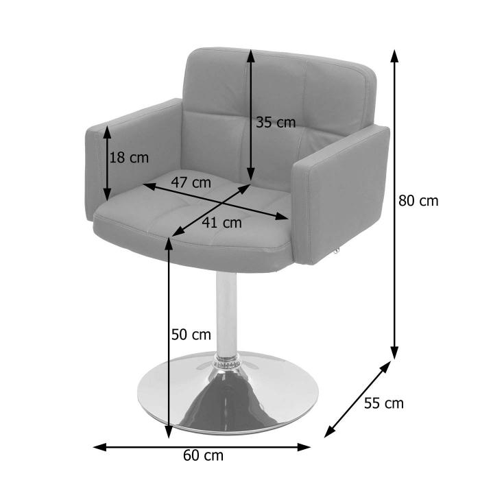 B-Ware (Sitz defekt, Montageset fehlt SK3) | Esszimmerstuhl Orlando Kchenstuhl Drehstuhl Stuhl Kunstleder Chrom ~ braun