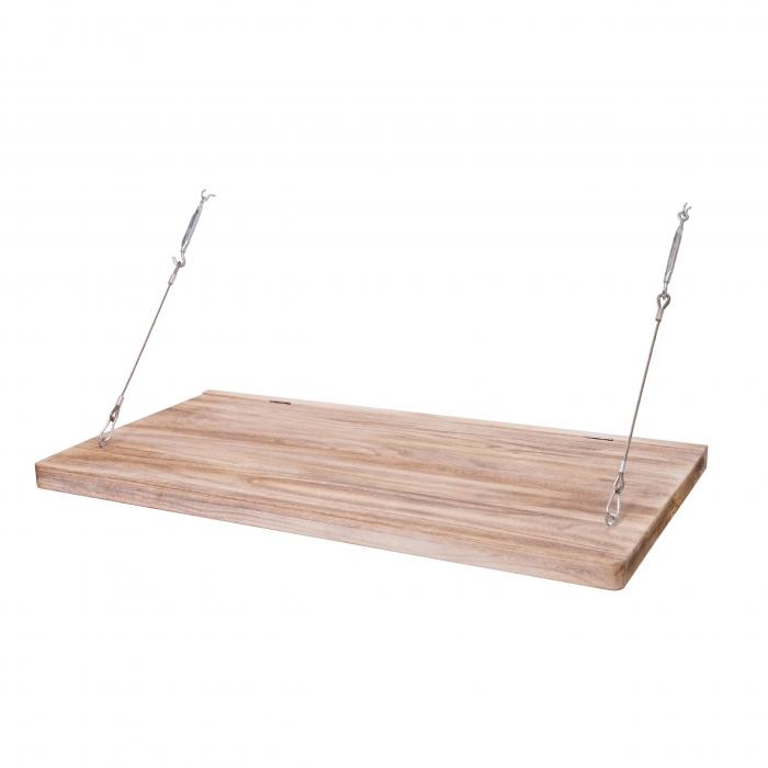 Wandtisch HWC-H48, Wandklapptisch Wandregal Tisch mit Tafel, klappbar Massiv-Holz ~ 120x60cm