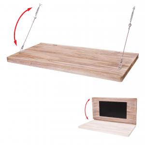 Wandtisch HWC-H48, Wandklapptisch Wandregal Tisch mit Tafel, klappbar Massiv-Holz ~ 120x60cm