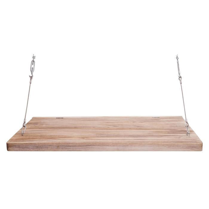 B-Ware Wandtisch HWC-H48, Wandklapptisch Wandregal Tisch mit Spiegel (ggfs defekt), klappbar Massiv-Holz ~ 120x60cm