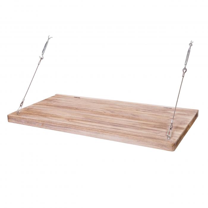 B-Ware Wandtisch HWC-H48, Wandklapptisch Wandregal Tisch mit Spiegel (ggfs defekt), klappbar Massiv-Holz ~ 100x50cm