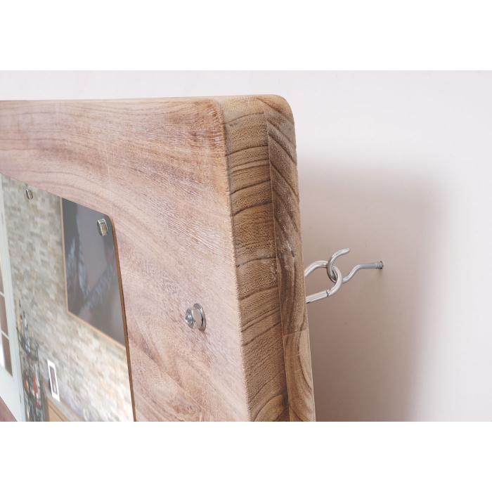 B-Ware Wandtisch HWC-H48, Wandklapptisch Wandregal Tisch mit Spiegel (ggfs defekt), klappbar Massiv-Holz ~ 120x60cm