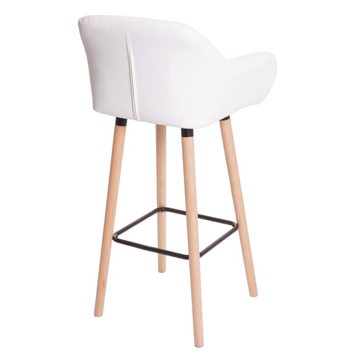 2er-Set Barhocker Malm T381, Barstuhl Tresenhocker ~ Kunstleder, wei