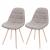 2er-Set Esszimmerstuhl HWC-A60 II, Stuhl Küchenstuhl, Retro 50er Jahre Design ~ Stoff/Textil creme-grau