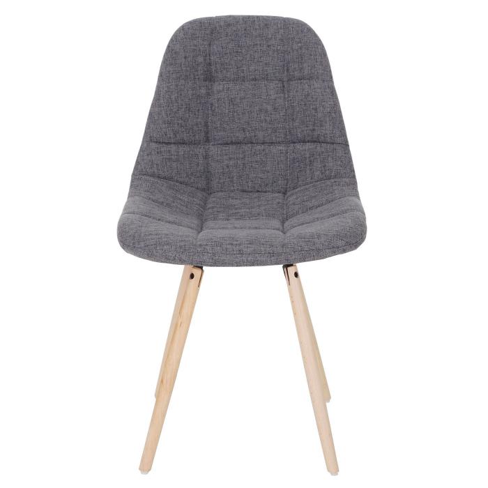 2er-Set Esszimmerstuhl HWC-A60 II, Stuhl Kchenstuhl, Retro 50er Jahre Design ~ Stoff/Textil grau