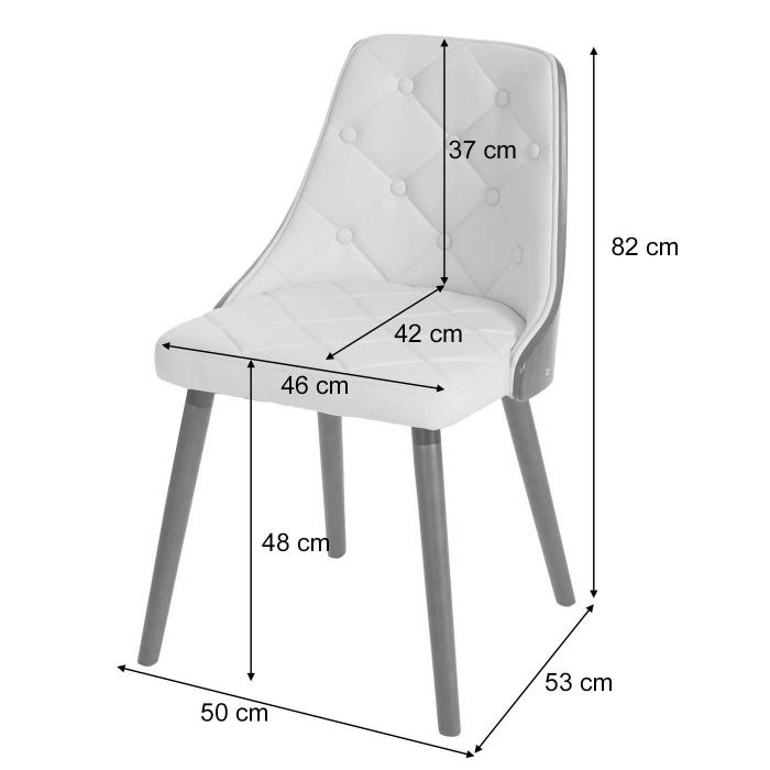 Esszimmerstuhl HWC-A75, Besucherstuhl Kchenstuhl, Walnuss-Optik Bugholz ~ Kunstleder creme