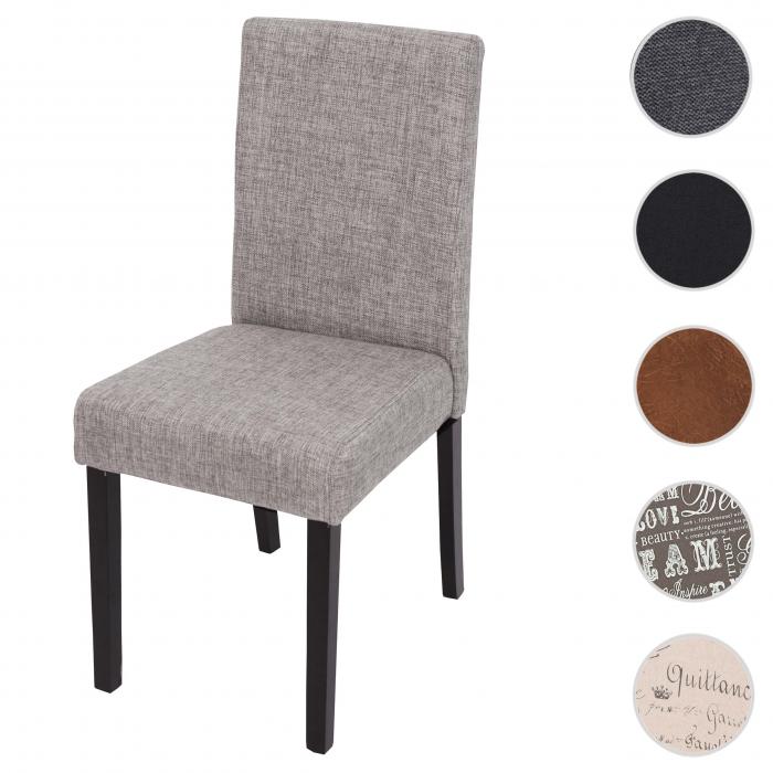 Esszimmerstuhl Littau, Kchenstuhl Stuhl, Stoff/Textil ~ grau, dunkle Beine
