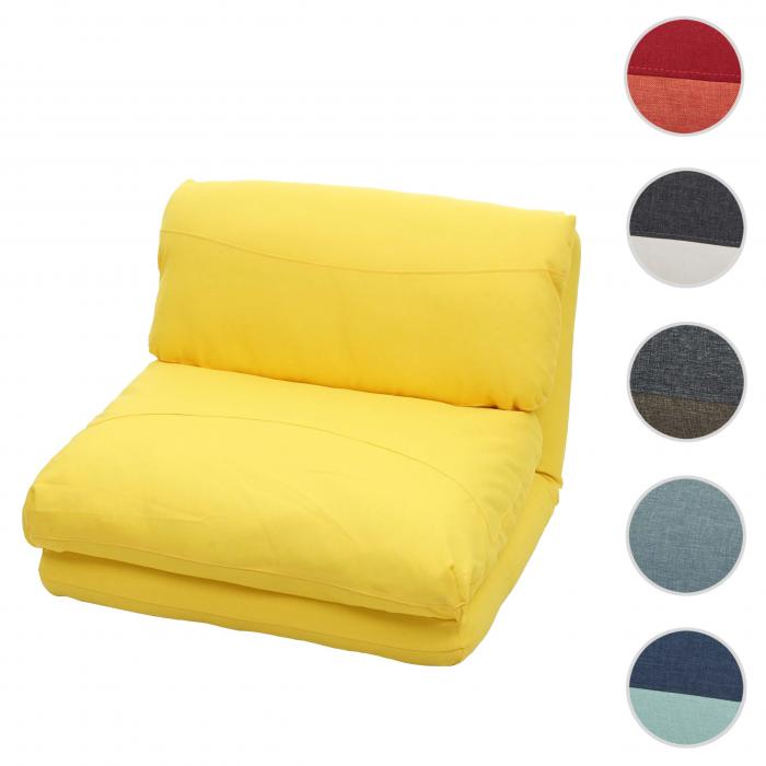 Schlafsessel HWC-E68, Schlafsofa Funktionssessel Klappsessel Relaxsessel, Stoff/Textil ~ gelb