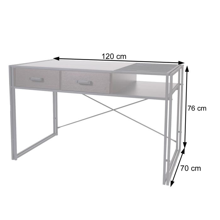 Schreibtisch HWC-H91, Brotisch Computertisch, Industrial 76x120x70cm ~ braun