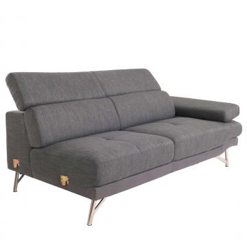 B-Ware (nur Teilstck SK3) | Sofa HWC-H92, Couch 2-Sitzer Stoff/Textil 94x187x102 cm, anthrazit-grau