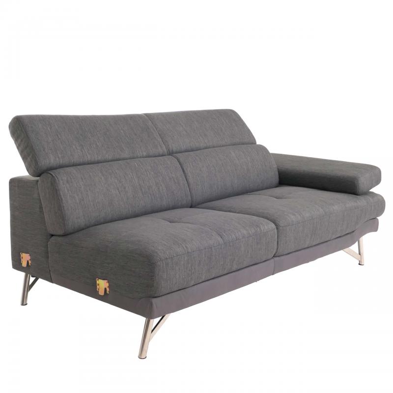 B-Ware (nur Teilstck SK3) | Sofa HWC-H92, Couch 2-Sitzer Stoff/Textil 94x187x102 cm, anthrazit-grau