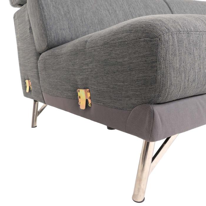 B-Ware (nur Teilstck SK3) | Sofa HWC-H92, Couch 2-Sitzer Stoff/Textil 94x187x102 cm, anthrazit-grau