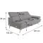 B-Ware (nur Teilstck SK3) | Sofa HWC-H92, Couch 2-Sitzer Stoff/Textil 94x187x102 cm, anthrazit-grau