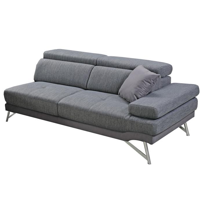 B-Ware (nur Teilstck SK3) | Sofa HWC-H92, Couch 2-Sitzer Stoff/Textil 94x187x102 cm, anthrazit-grau