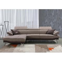 Sofa HWC-H92, Couch Ecksofa L-Form 3-Sitzer, Liegefläche 300cm ~ links, braun