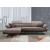 Sofa HWC-H92, Couch Ecksofa L-Form 3-Sitzer, Liegefläche ~ links, braun