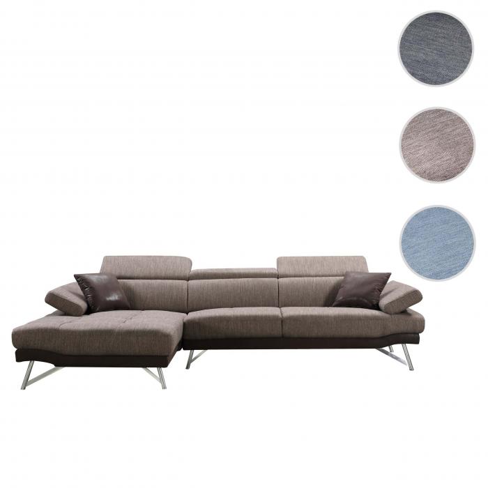Sofa HWC-H92, Couch Ecksofa L-Form 3-Sitzer, Liegeflche 300cm ~ links, braun