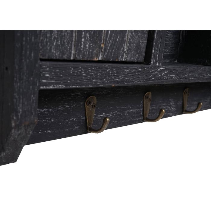 Schlsselbrett HWC-A48, Schlsselkasten Schlsselboard mit Tren, Massiv-Holz MVG-zertifiziert ~ shabby grau