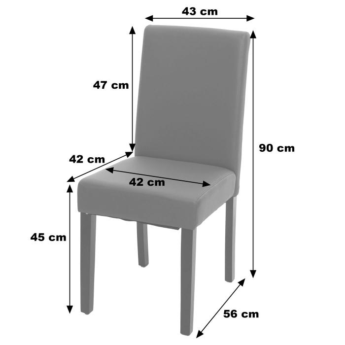 2er-Set Esszimmerstuhl Stuhl Kchenstuhl Littau ~ Kunstleder, grau matt, dunkle Beine