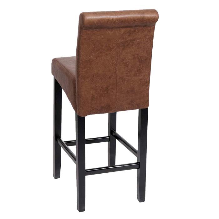 Barhocker HWC-C33, Barstuhl Tresenhocker, Holz MVG-zertifiziert ~ Wildlederimitat, dunkle Beine, Stoff/Textil