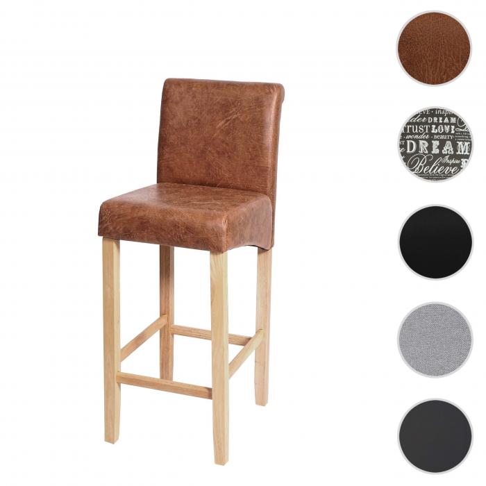 Barhocker HWC-C33, Barstuhl Tresenhocker, Holz FSC-zertifiziert ~ Wildlederimitat, helle Beine, Stoff/Textil