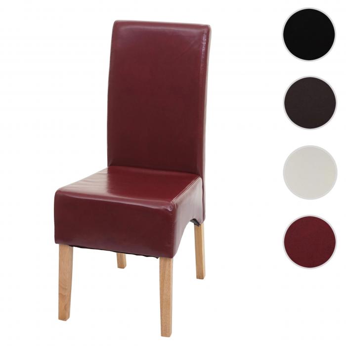 Esszimmerstuhl Latina, Kchenstuhl Stuhl, Leder ~ rot, helle Beine