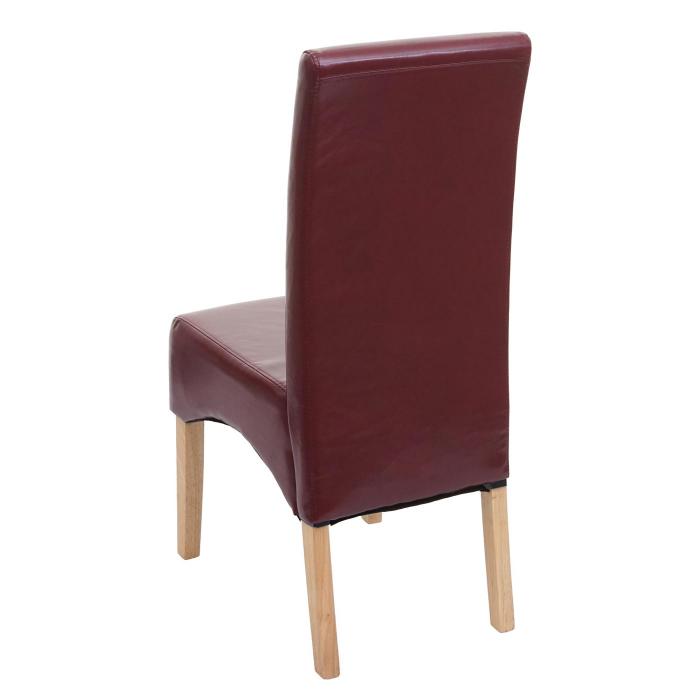 Esszimmerstuhl Latina, Kchenstuhl Stuhl, Leder ~ rot, helle Beine