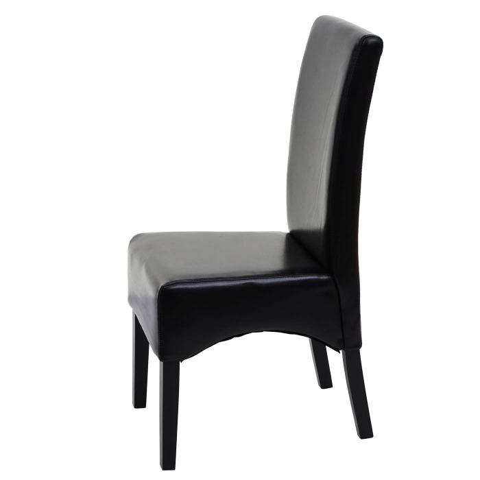 Esszimmerstuhl Latina, Kchenstuhl Stuhl, Leder ~ schwarz, dunkle Beine