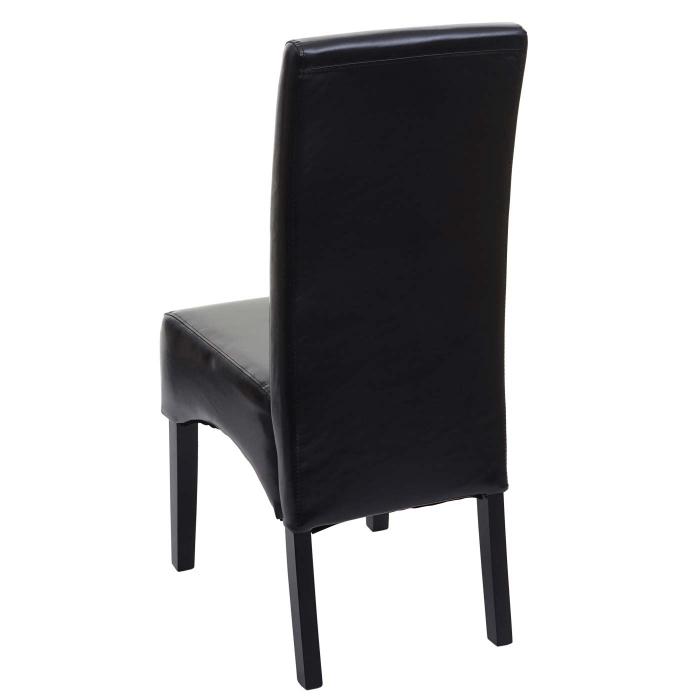 Esszimmerstuhl Latina, Kchenstuhl Stuhl, Leder ~ schwarz, dunkle Beine