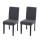2x Esszimmerstuhl Stuhl Küchenstuhl Littau ~ Textil, anthrazitgrau, dunkle Beine