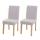 2x Esszimmerstuhl Stuhl Küchenstuhl Littau ~ Textil, creme-beige, helle Beine