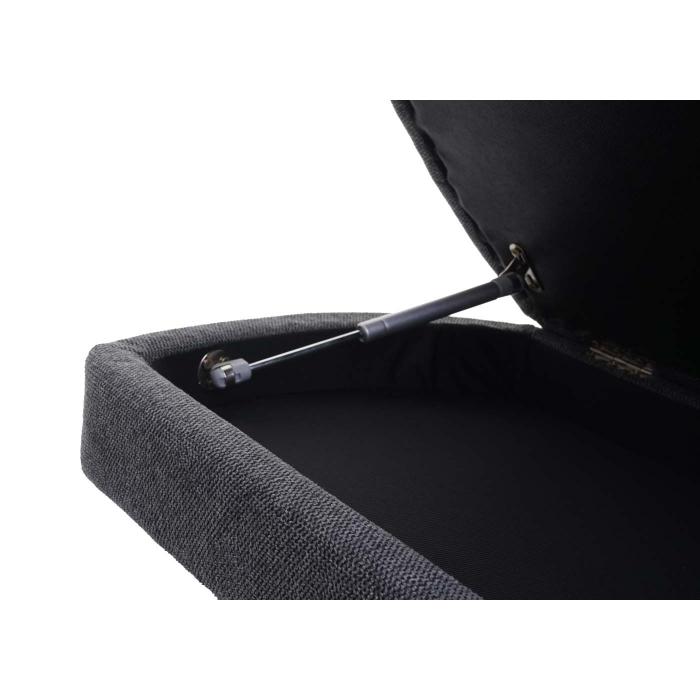 Relaxsessel HWC-C16, Fernsehsessel TV-Sessel Hocker mit Staufach, MVG-zertifiziert ~ Stoff/Textil dunkelgrau