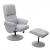 Relaxsessel Helsinki, Fernsehsessel Relaxliege TV-Sessel mit Hocker ~ Stoff/Textil, hellgrau