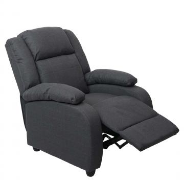 Fernsehsessel Lincoln, Relaxsessel Liege Sessel, Stoff/Textil ~ dunkelgrau
