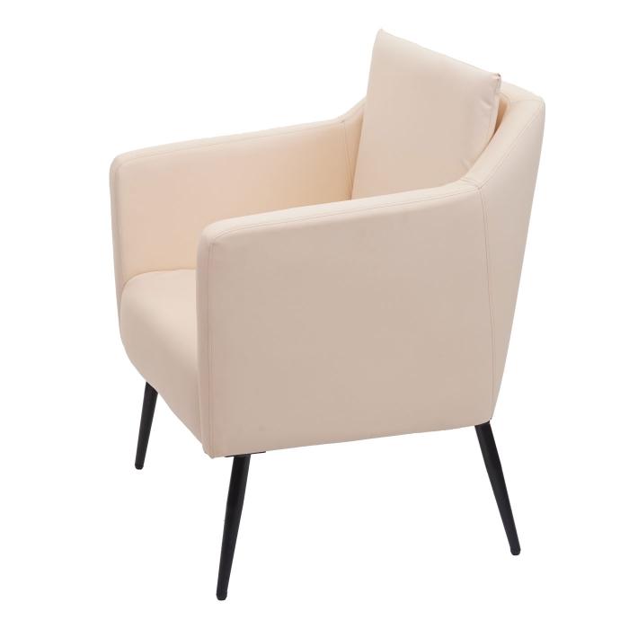 Lounge-Sessel HWC-H93a, Sessel Cocktailsessel Relaxsessel ~ Kunstleder creme-beige