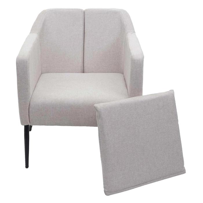 Lounge-Sessel HWC-H93a, Sessel Cocktailsessel Relaxsessel ~ Stoff/Textil creme-beige