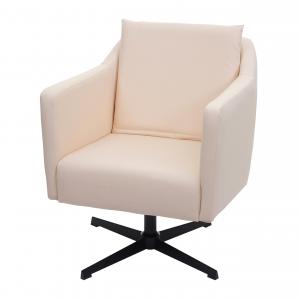 B-Ware (Schmutz, Lehnen nur locker verbinden SK4) | Lounge-Sessel HWC-H93b, Sessel, drehbar ~ Kunstleder creme-beige