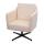 Lounge-Sessel HWC-H93b, Sessel Cocktailsessel Relaxsessel mit Fukreuz, drehbar ~ Kunstleder creme-beige