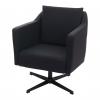 Lounge-Sessel HWC-H93b, Sessel Cocktailsessel Relaxsessel mit Fußkreuz, drehbar ~ Kunstleder schwarz