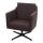 Lounge-Sessel HWC-H93b, Sessel Cocktailsessel Relaxsessel mit Fukreuz, drehbar ~ Kunstleder braun